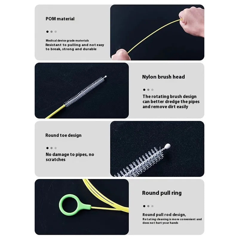 Yellow plastic car wash brush drainage facility tool for automobile skylight door drain holes 2.3 metres