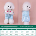 Blue cotton dog coat for winter on a small dog, showing sizing and British style.