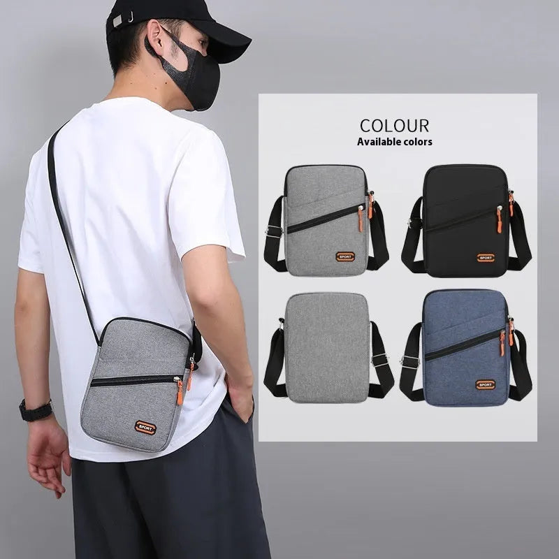 Oxford cloth crossbody commuter bag in urban simplicity style with contrast colour details