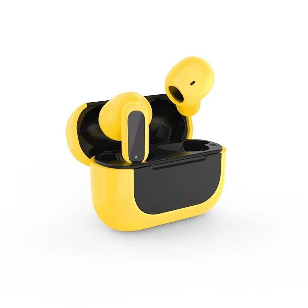 Jerry cartoon wireless Bluetooth headphones in black, white, and yellow colours with earplug design
