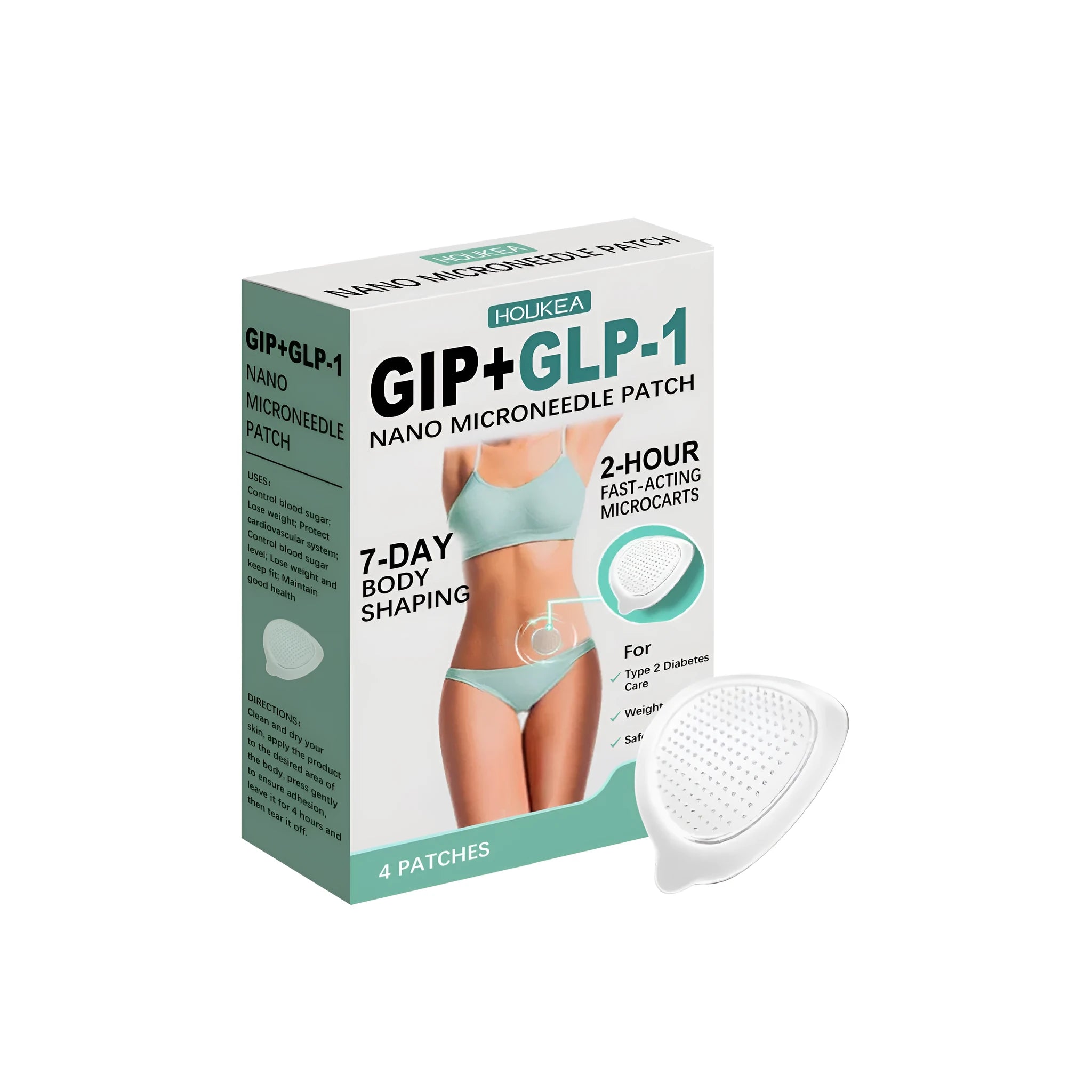 Four nano microneedle skin care patches for wrinkle treatment.