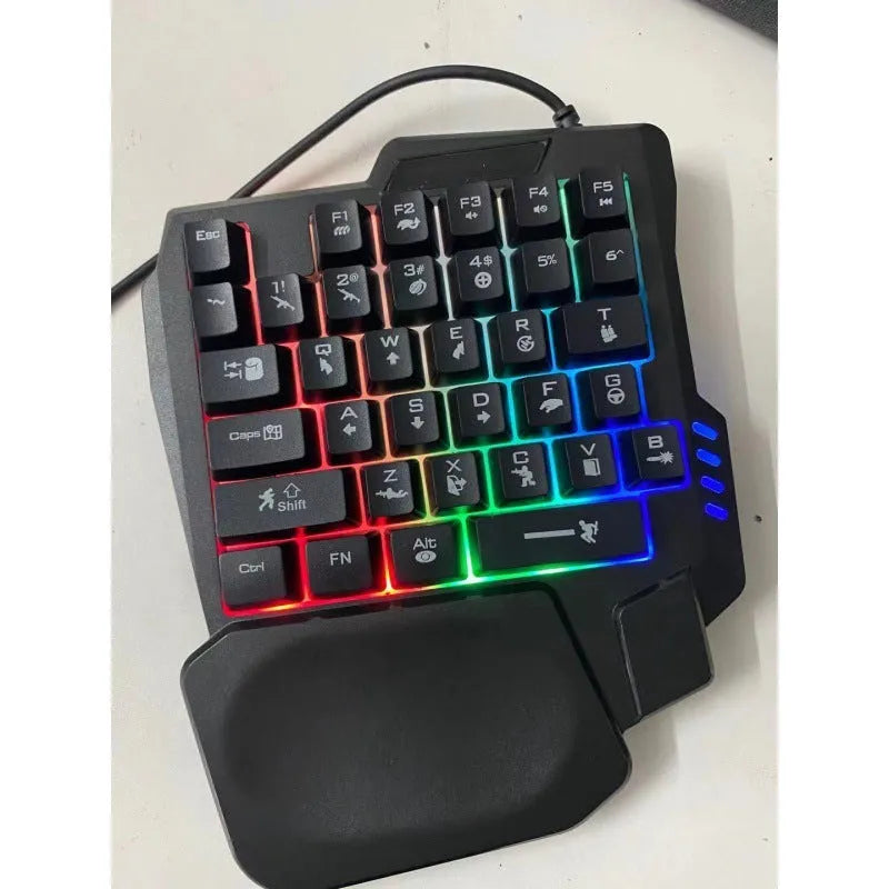Single-handed mechanical keyboard and mouse suit for one-handed computer use