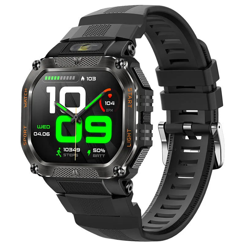 Smart watch with Bluetooth calling heart rate monitoring and music control in black colour