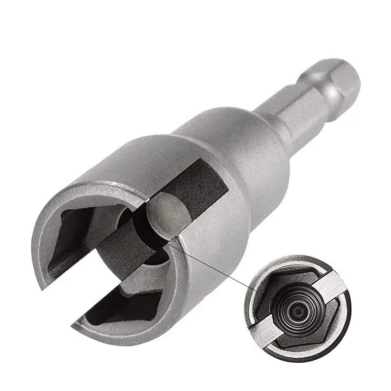 41g tool steel nut socket wrench with natural colour slotted sleeve sheet for electric screwdriver use
