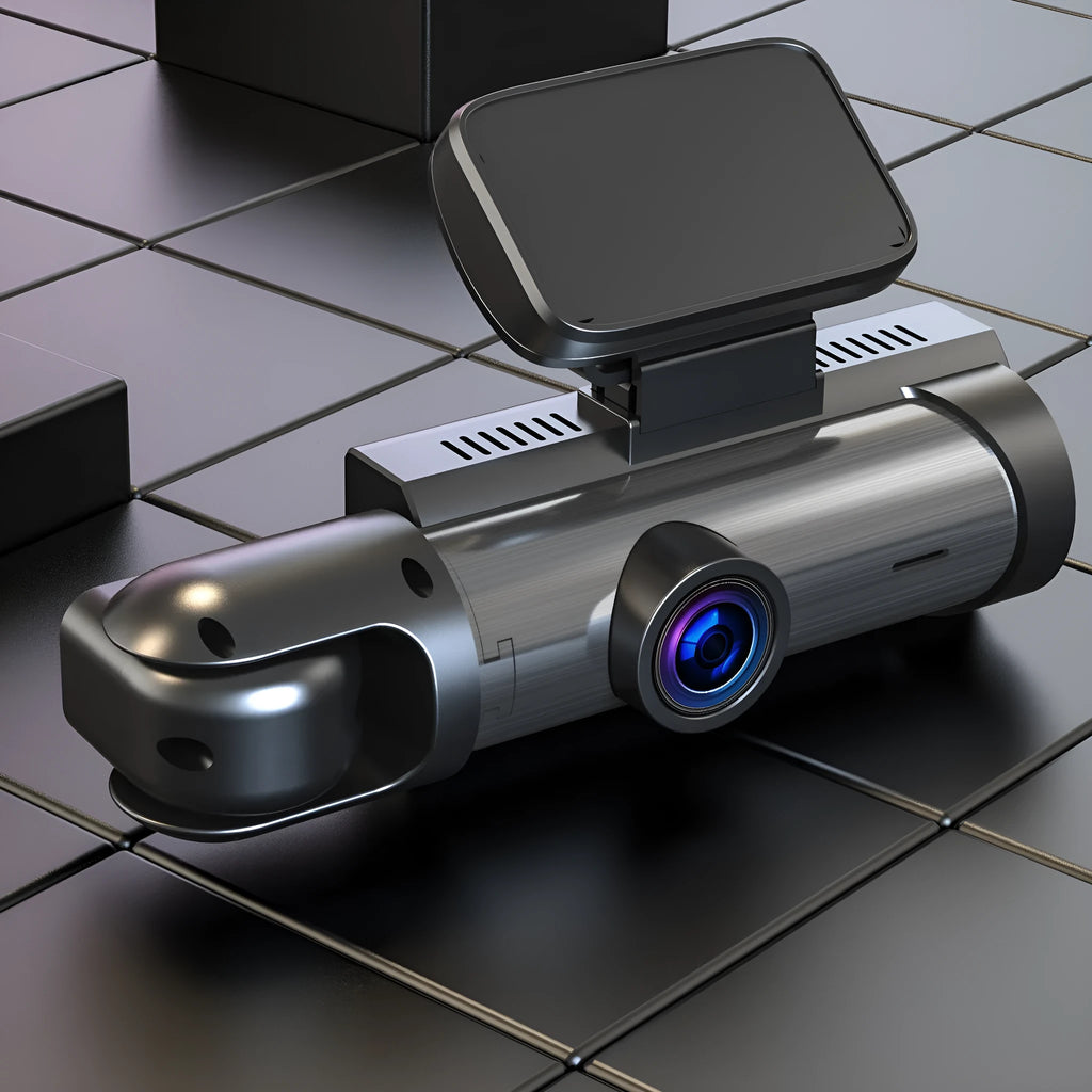 Dual-lens HD driving recorder with 3.5-inch screen for front and rear car cameras