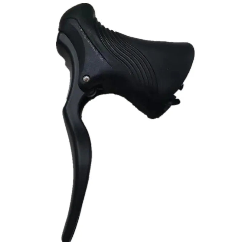 Aluminium alloy road bicycle brake handle in black and black silver, shown next to a ruler indicating 22.2mm and 23.8mm.