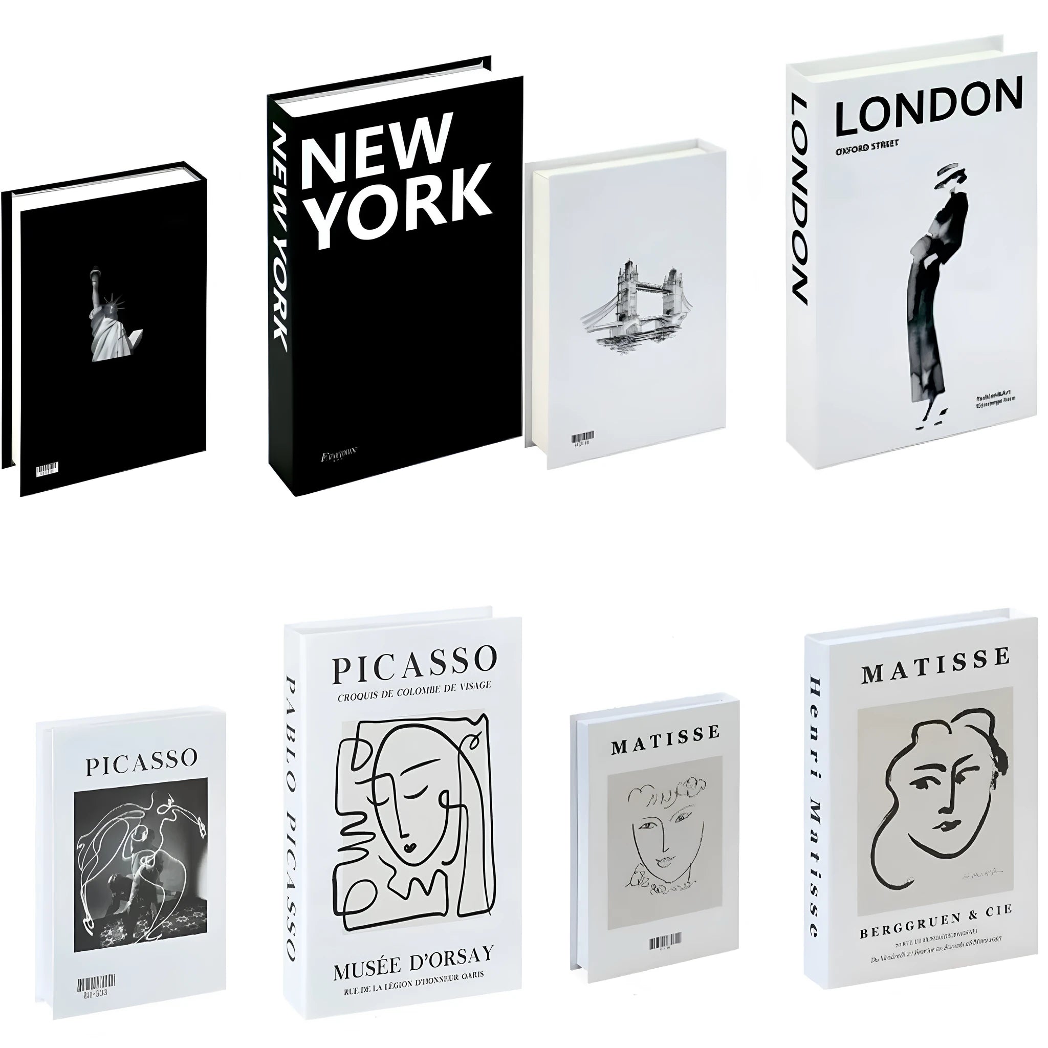 Modern minimalist fake book decorative prop in soft sample style, paper construction, multiple colour options