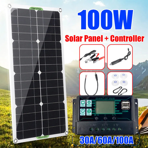 30W semi-flexible solar charging panel with USB port for outdoor device charging