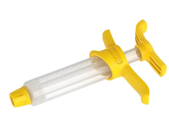 EZmtb bicycle hydraulic disc brake bleed kit with syringes, bottles, adapters, and tools laid out.