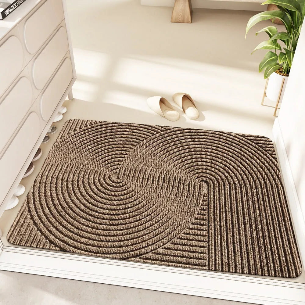 Blue cartoon anime pattern diatom mud entrance floor mat with alien shape, measuring 60 by 90cm.