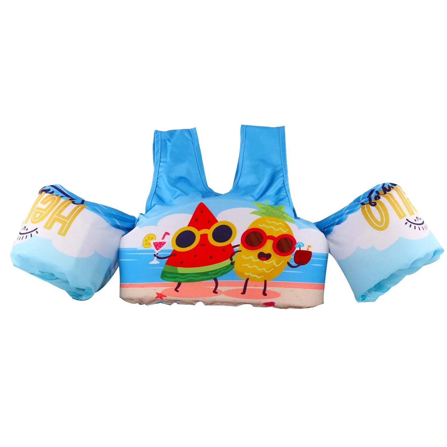 Cartoon children's lengthened arm swimming ring life jacket in colourful patterns