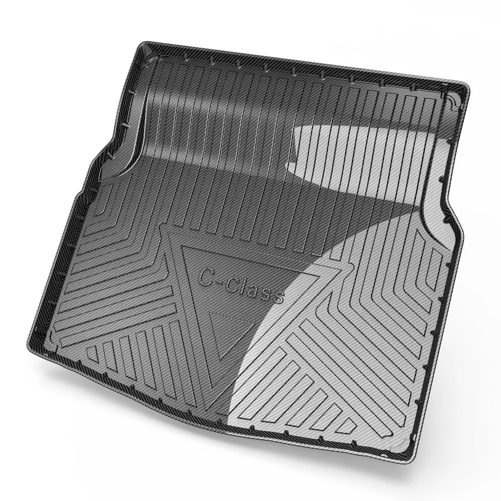 Black carbon fibre pattern TPE tail pad for car boot protection