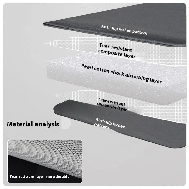 Three fold gymnastic mat in black, 180x60cm, non-slip surface for sit-ups and yoga