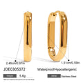 Geometric ellipse-shaped stainless steel ear clip with electroplated 18K gold finish for women