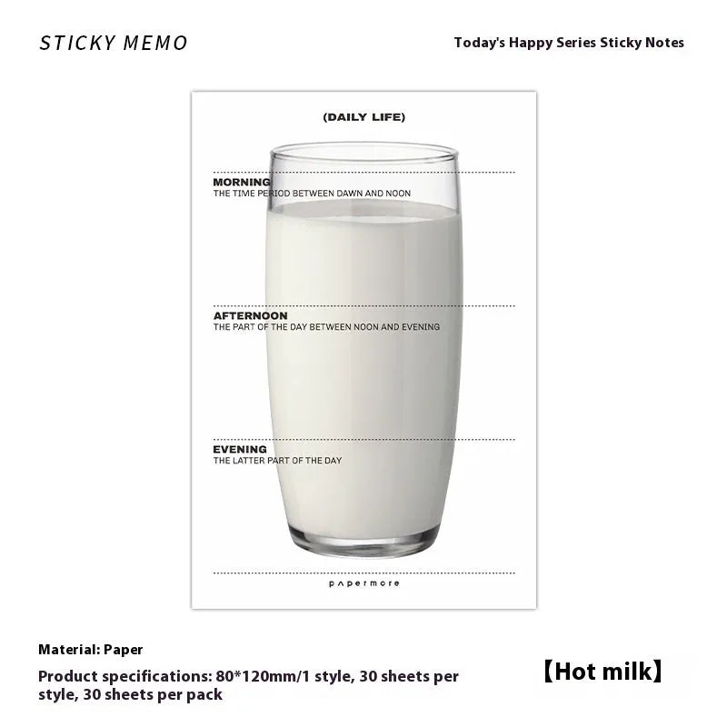 Today's Happy Series Message Sticky Notes memo pad with colourful illustrated cover