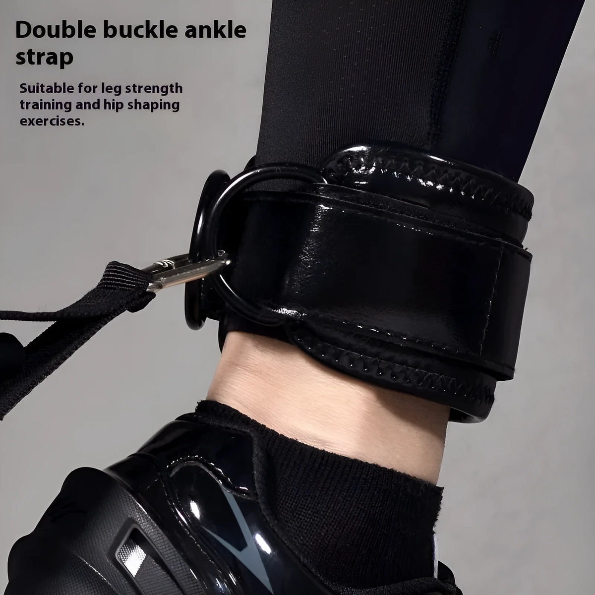Ankle buckle strap for yoga and leg training, single ankle support in black or retro brown