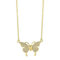 Women's titanium steel clavicle chain necklace with butterfly magnetic snap in twisted chain design