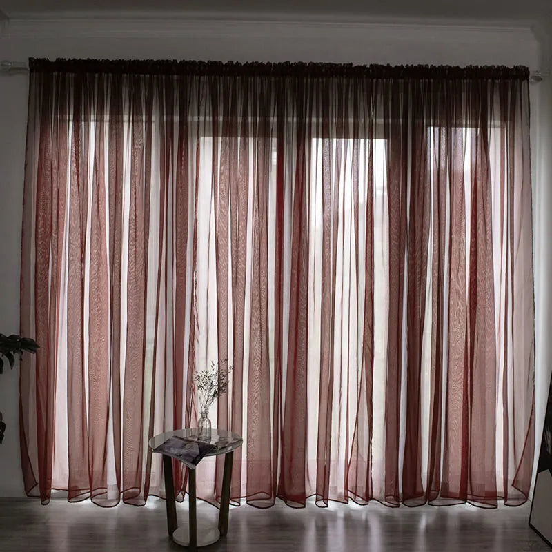 Cotton gauze curtain for balcony with 2.7m drop in solid colour option