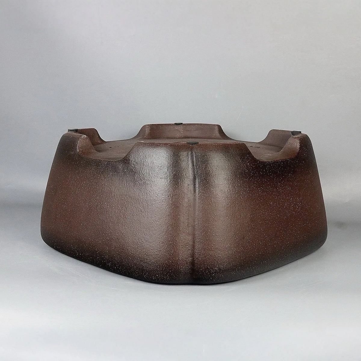 Handmade antique square purple sand ceramic bonsai flower pot, 41x41x18cm, for flowers and green plants