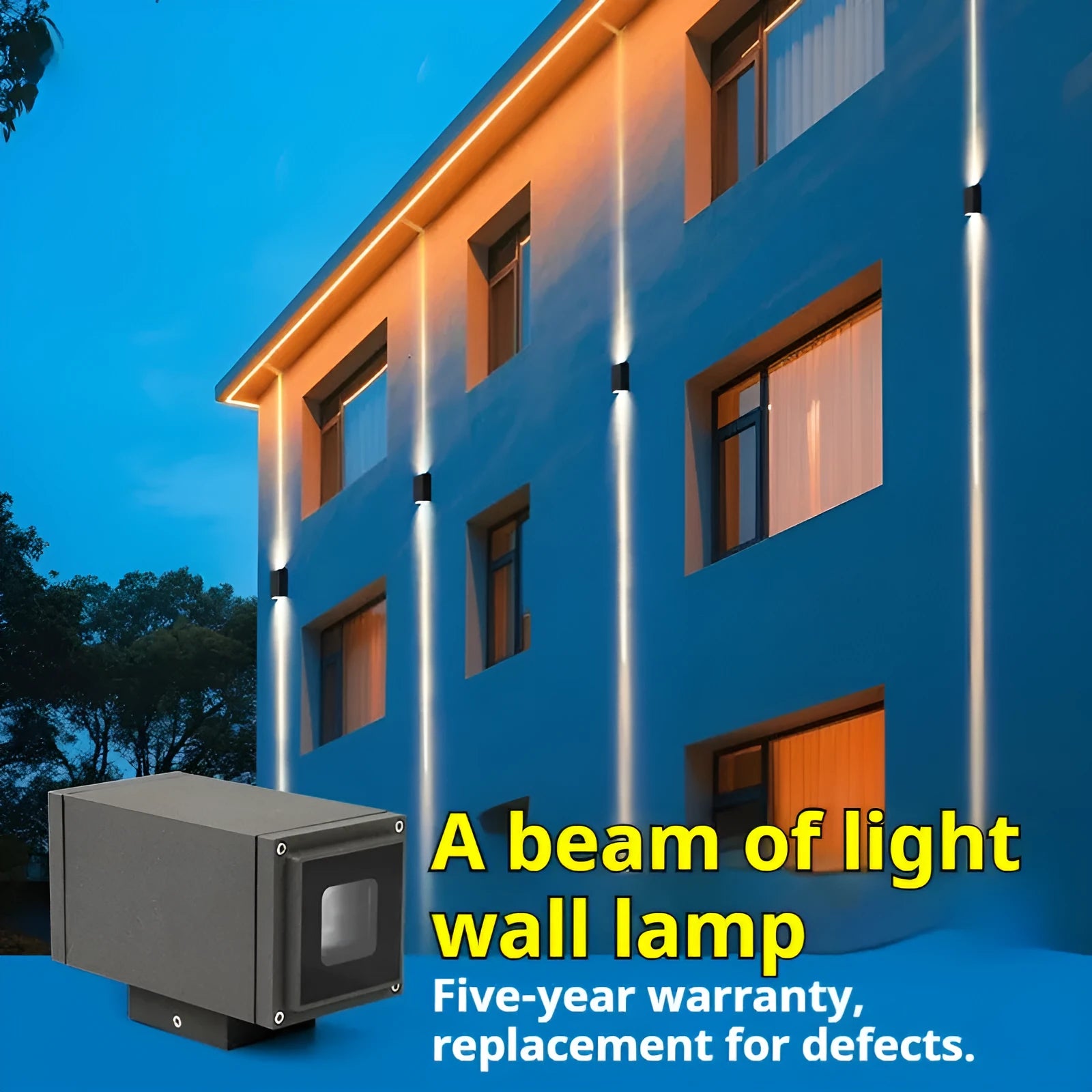 IP65 waterproof outdoor double head wall lamp aluminium alloy facade lighting 3000K 192x96x122mm