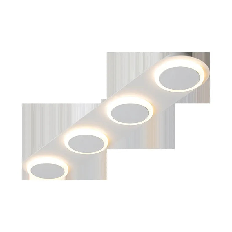 Strip ceiling lamp matte white 3 heads iron acrylic shade mounted on hallway ceiling