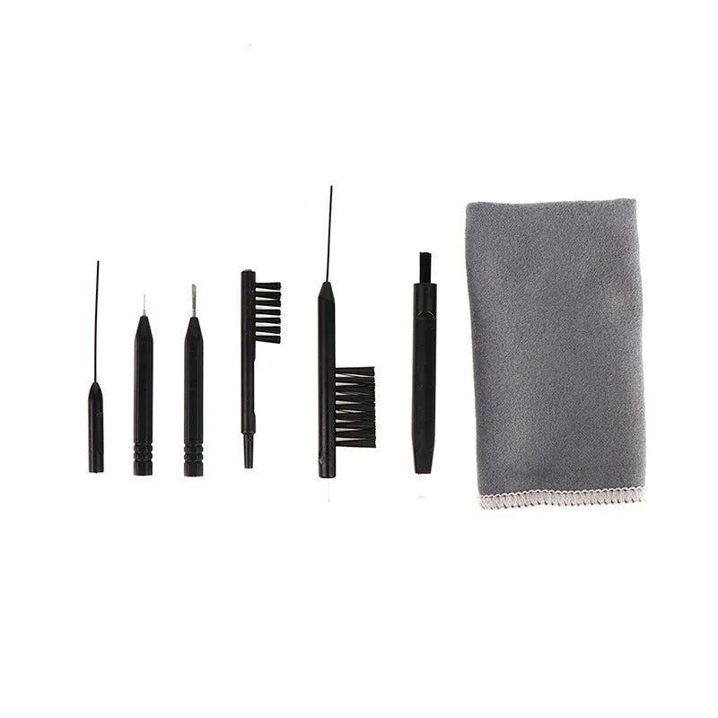 Digital hearing aid cleaning care kit with brush cloth screwdriver and rod in compact 12x7x3cm case