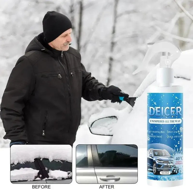 250ml English car deicer spray bottle for winter windscreen and lock ice removal