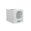 Fully enclosed PP plastic folding cat litter box in Avocado Green, 51x38x39cm