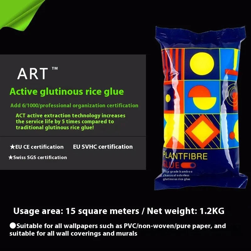 Three rolls of Glutinous Rice Glue E, a formaldehyde-free wallpaper adhesive with a clean smell
