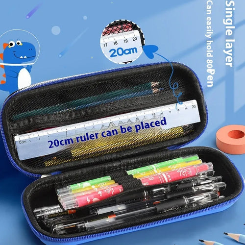 3D leather pencil case with embossed character design showing detailed astronaut or fantasy creature artwork