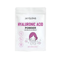 White jar of pure hyaluronic acid powder for DIY skincare with a mixing mask.