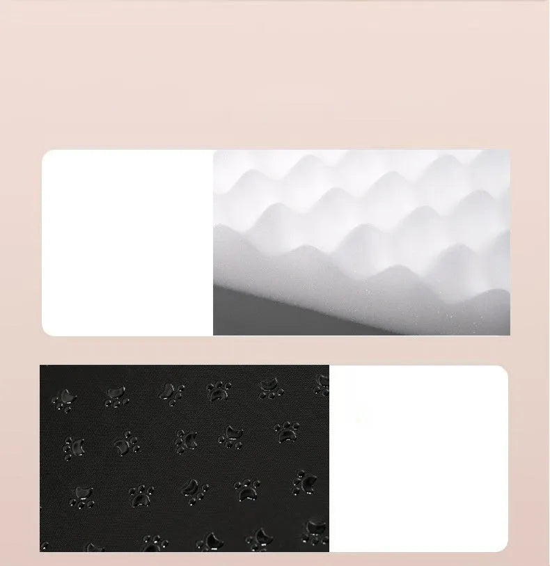 Pet memory foam mat with removable cover in grey, coffee, green, and khaki colours, four sizes