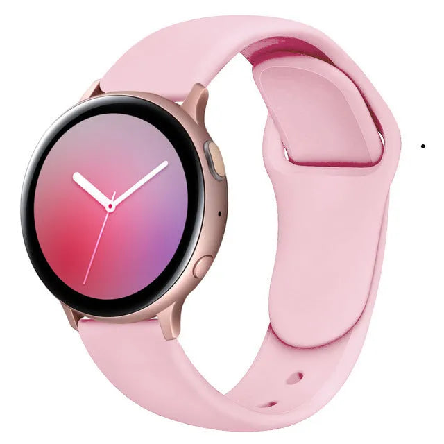 Reverse buckle silicone watch strap for Samsung Galaxy Active 2 in multiple colours