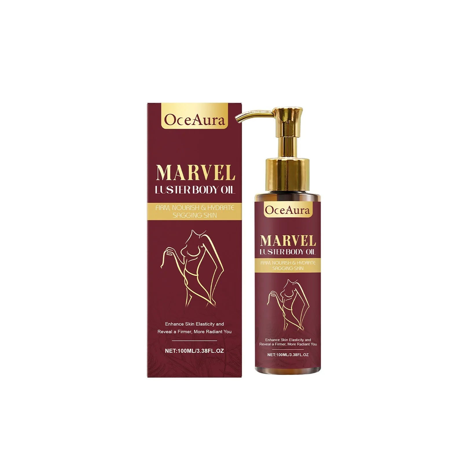 100ml bottle of Gloss Care Body Massage Oil with ingredients including jojoba and sweet almond oils.