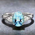 Red and blue zircon ring with natural zircon inlay in court style for women