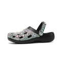 Black platform rhinestone hole shoes for women with EVA upper and injection-moulded sole, sizes 36-48
