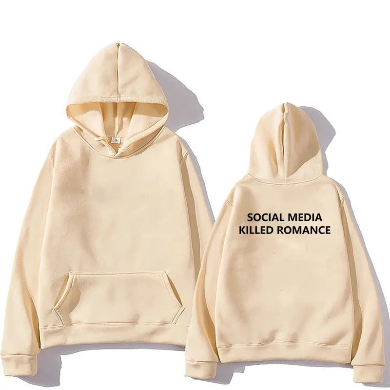 Men's slim fit hoodie with spring letter pattern printing and long sleeves in various colour options
