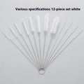 Nylon cleaning brushes with stainless steel handles in white and black colour options