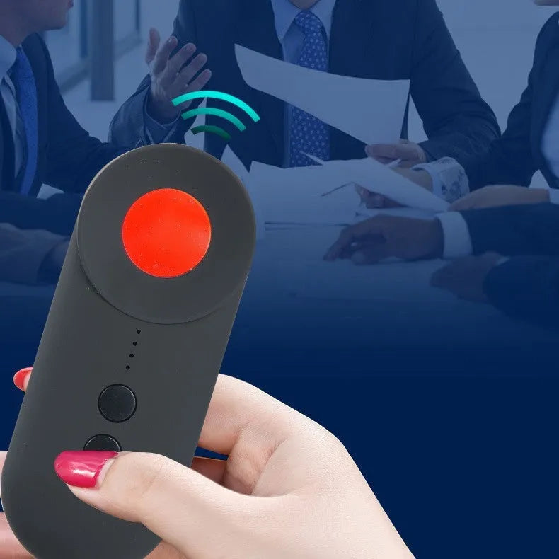 Black handheld GPS and wifi signal detector with micro-USB port on a compact ABS plastic body.
