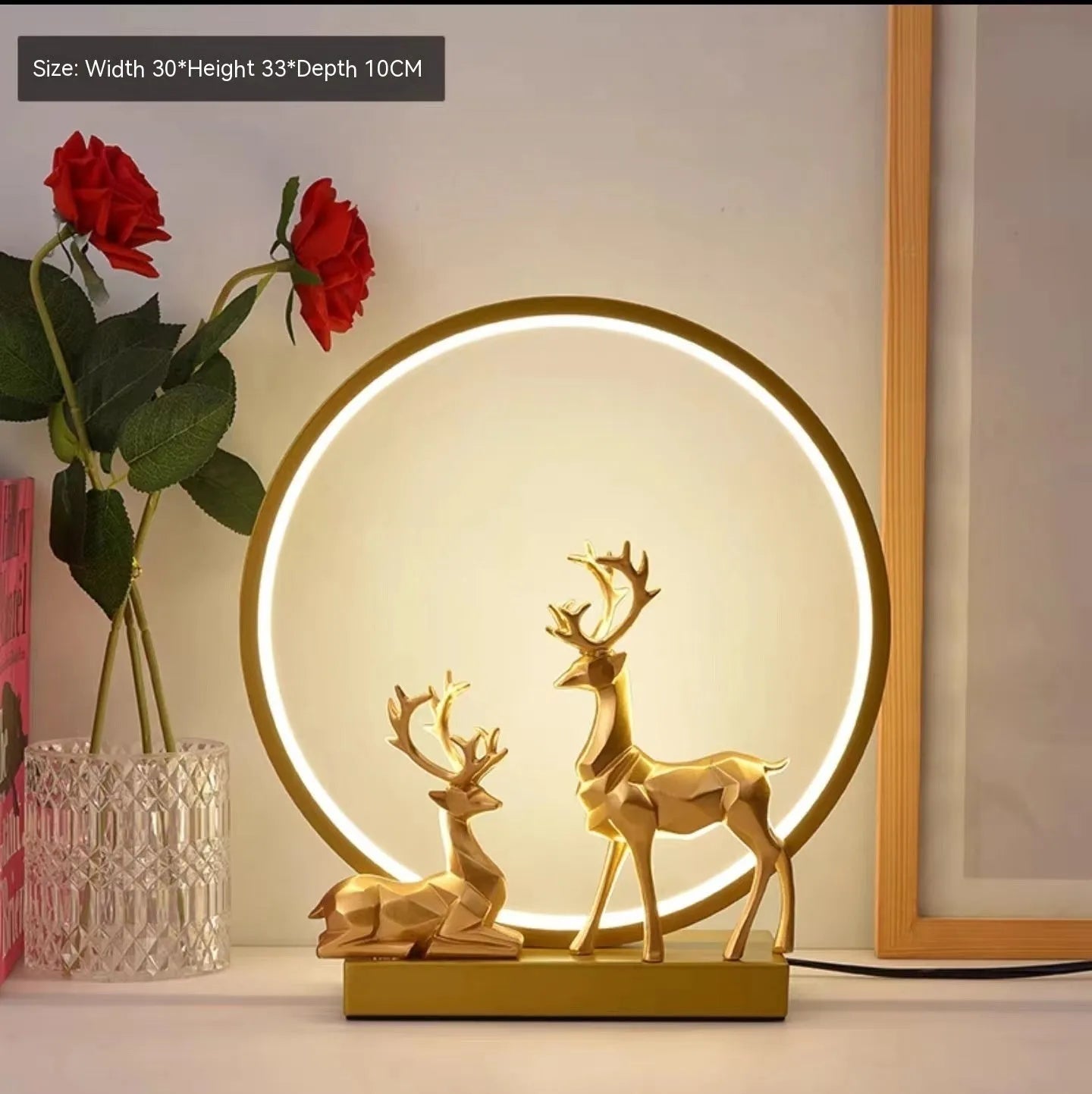 Modern bride dowry wedding night light with remote control in gold or white finish