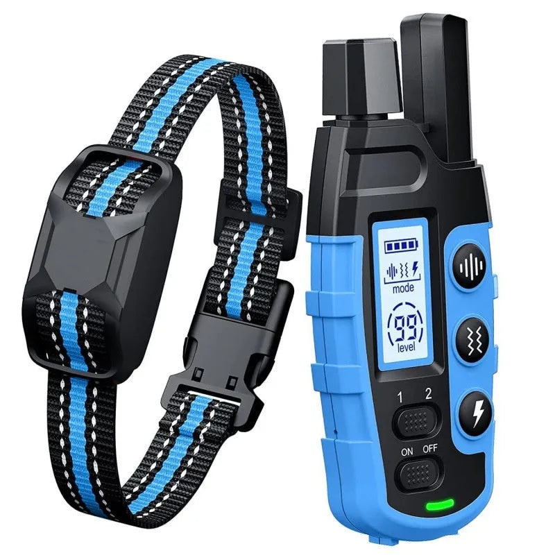 Colour screen dog trainer remote control and collar set with waterproof design and dual power display 2000 metre range