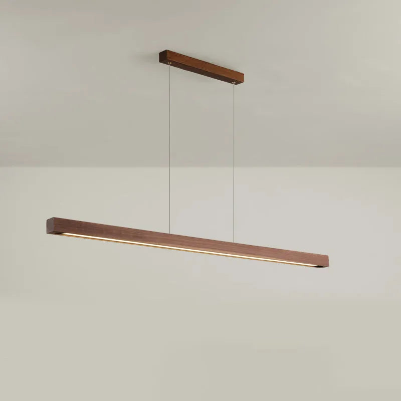 Japanese Style solid wood walnut ceiling light, wooden chandelier with PVC shade, 80cm to 150cm