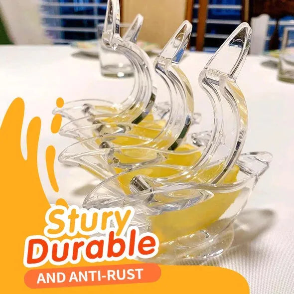 Transparent acrylic manual lemon juicer with bird shape design for squeezing lemon slices