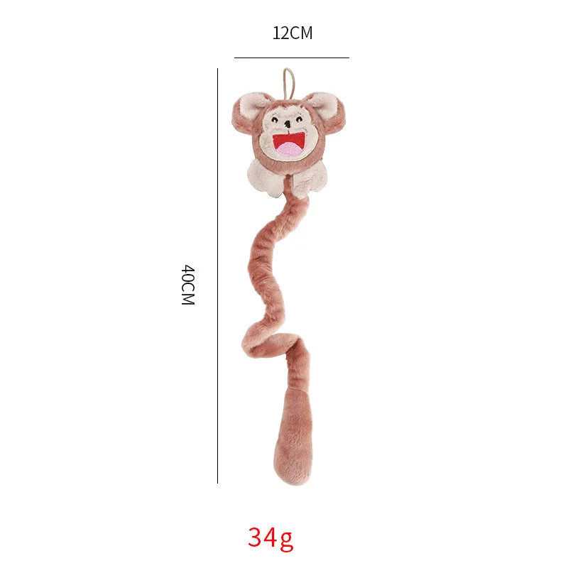 Creative Pet Supplies spring-loaded plush cat toy with catnip in brown, durable for chewing