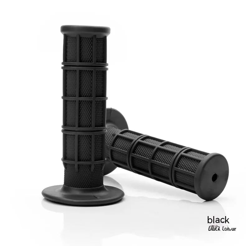 22mm motorcycle handlebar grips in eight colour options showing rubber construction