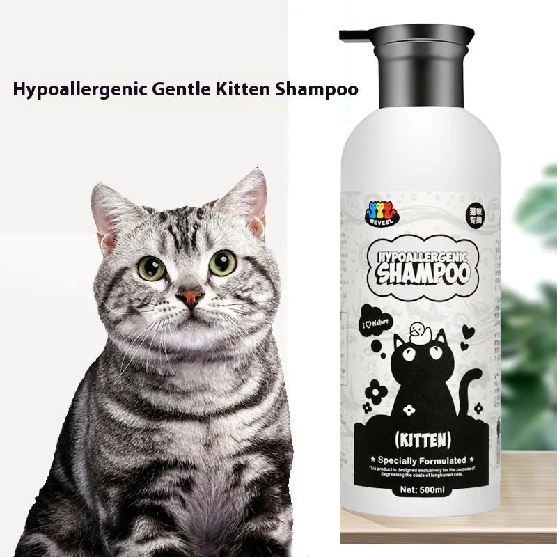 500ml anti-mite sterilisation cat shower gel for black chin and oily tail, suitable for Ragdoll and British Shorthair