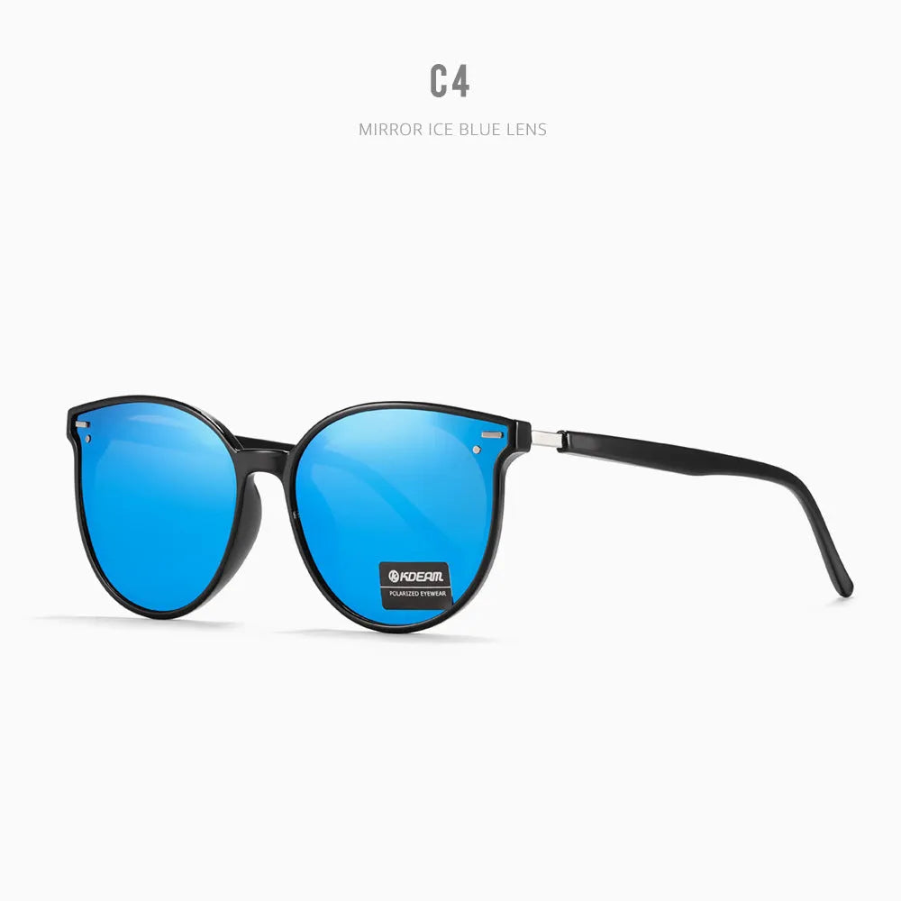 Cat eye large frame polarized UV protection sun glasses for women in colour options C1 to C6