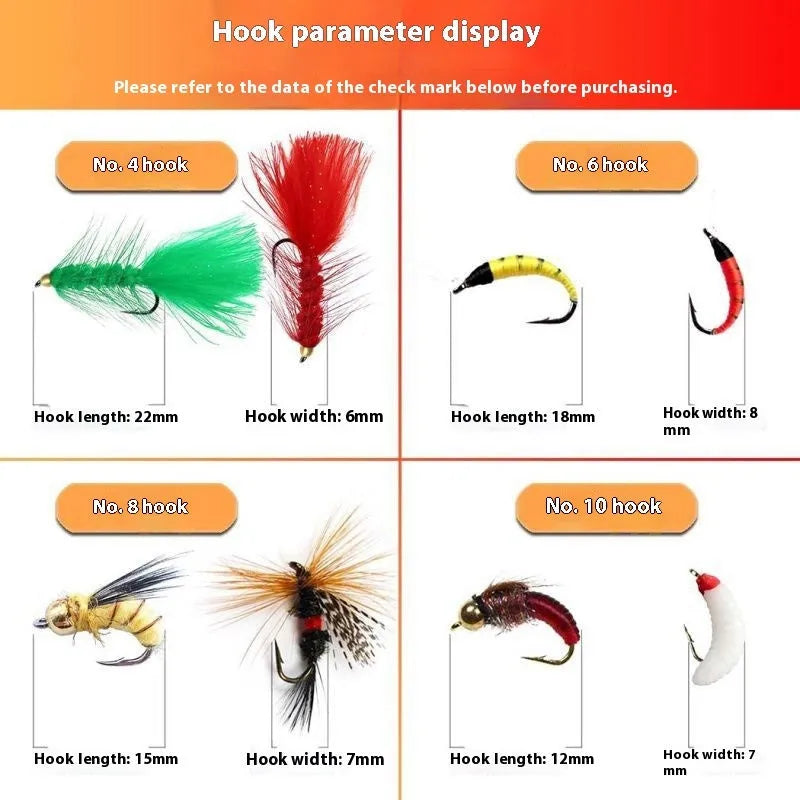 Old gun colour fly hook micro lure set with 114 bionic sequin lures in box