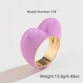 Original design three-dimensional heart-shaped enamel ring in zinc alloy.