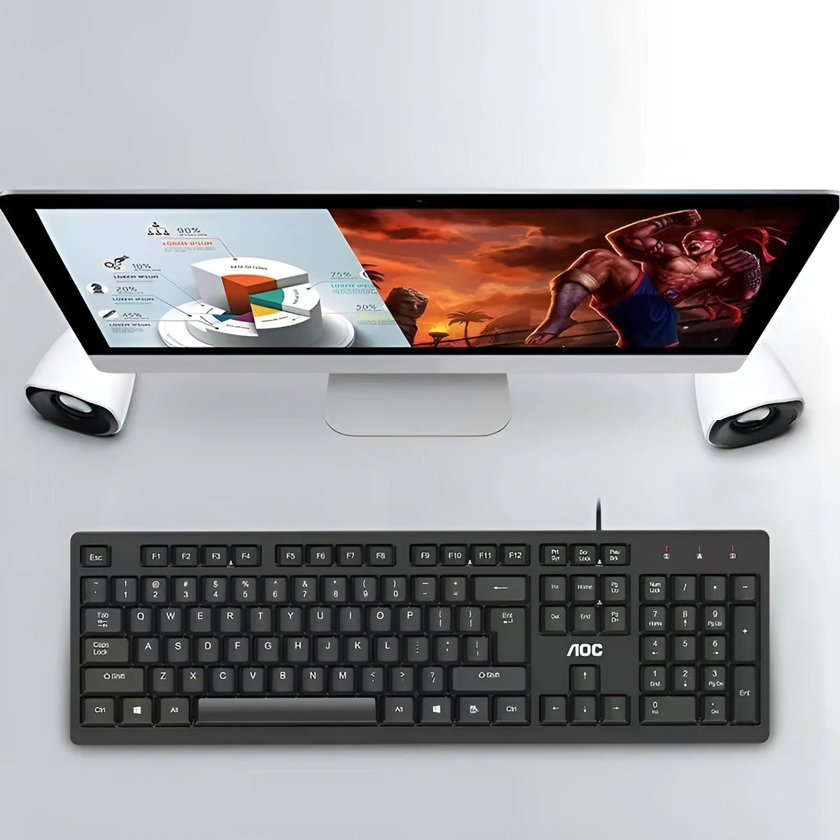 Black KM160 USB wired keyboard and mouse set with photoelectric 1000dpi mouse and 1.5m cable